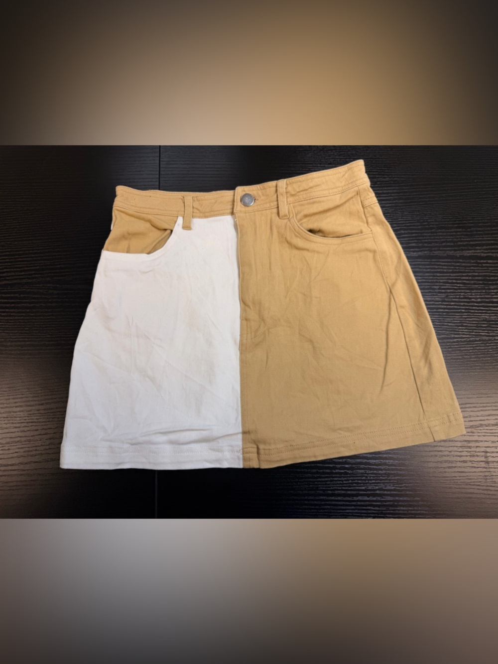 Fashion Nova Kids Two-Tone Tan & White Shorts